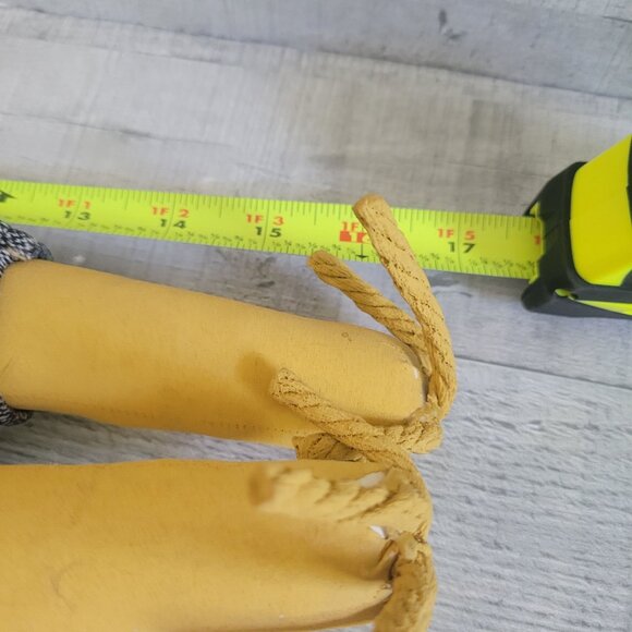 Vintage Chestnut Creek Folk Art Chicken Doll In Overalls & Bowtie Signed - Picture 9 of 9